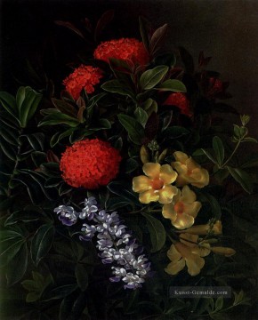 Klassische Blumen Werke - Allemanda Ixora und Orchideen Johan Laurentz Jensen Blume